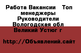 Работа Вакансии - Топ-менеджеры, Руководители. Вологодская обл.,Великий Устюг г.